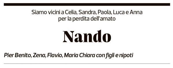 Annuncio funebre Nando Morini