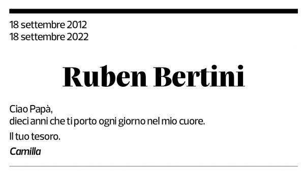 Annuncio funebre Ruben Bertini