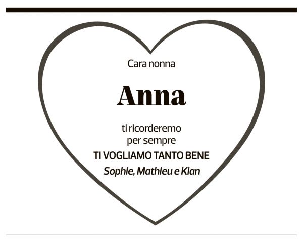 Annuncio funebre Annalisa Pesenti