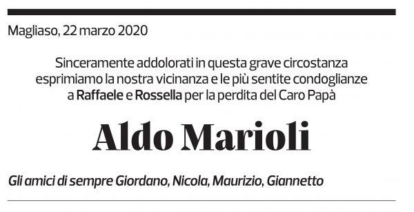 Annuncio funebre Aldo Marioli