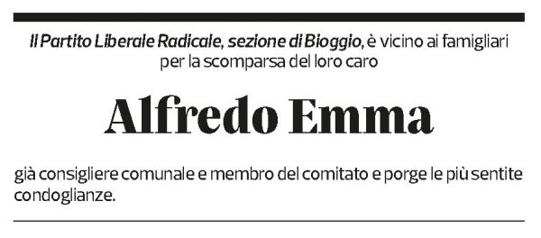 Annuncio funebre Alfredo Emma