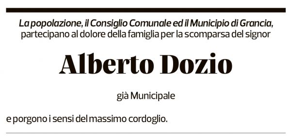 Annuncio funebre Alberto Dozio