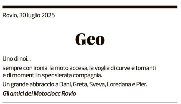 Annuncio funebre Geo Jeanmaire