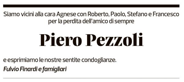 Annuncio funebre Piero Pezzoli