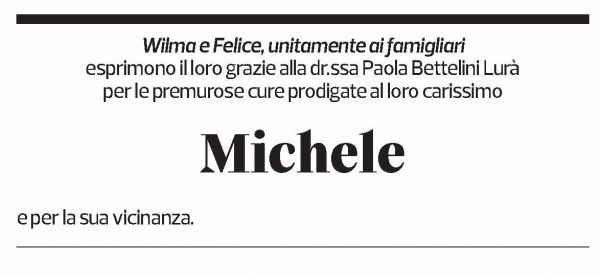 Annuncio funebre Michele Bazzuri