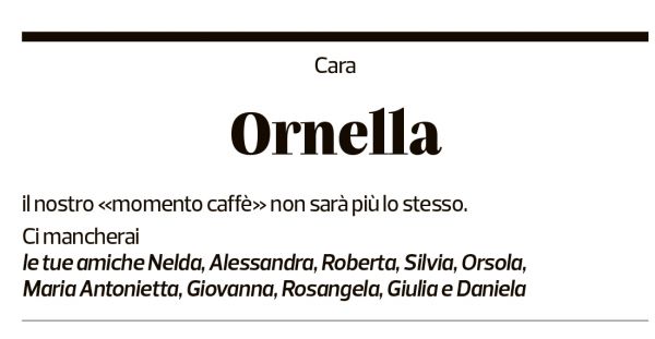 Annuncio funebre Ornella 