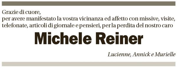 Annuncio funebre Michele Reiner