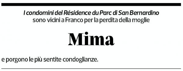 Annuncio funebre Maria Grazia Locatelli