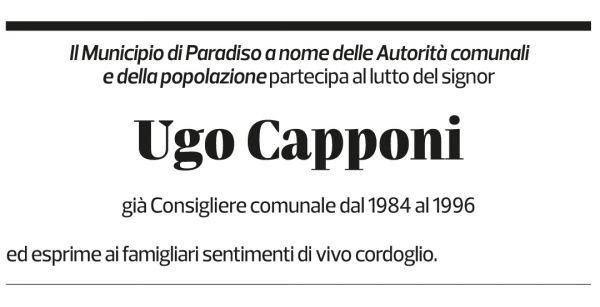 Annuncio funebre Ugo Capponi