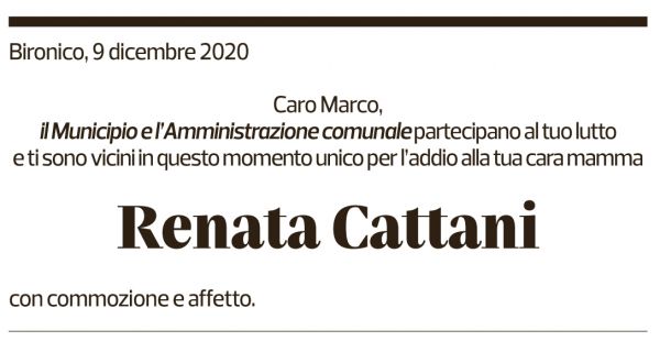 Annuncio funebre Renata Cattani