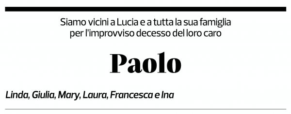 Annuncio funebre Paolo Rovelli