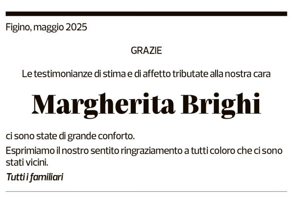 Annuncio funebre Margherita Brighi