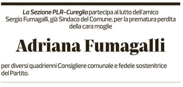 Annuncio funebre Adriana Fumagalli
