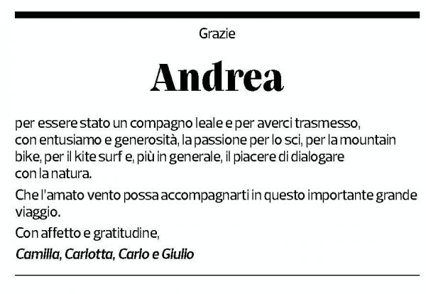 Annuncio funebre Andrea Zanni