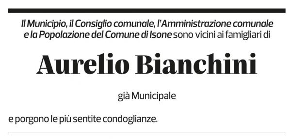 Annuncio funebre Aurelio Bianchini