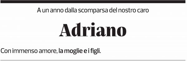 Annuncio funebre Adriano 