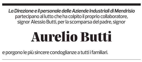Annuncio funebre Aurelio Butti