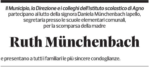 Annuncio funebre Ruth Münchenbach