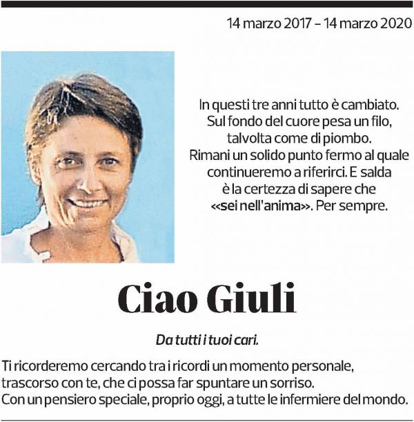 Annuncio funebre Giuliana Rovelli