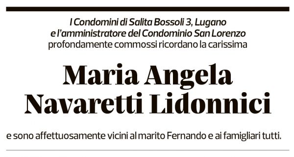 Annuncio funebre Maria Angela Navaretti Lidonnici