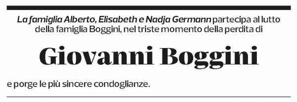 Annuncio funebre Giovanni Boggini
