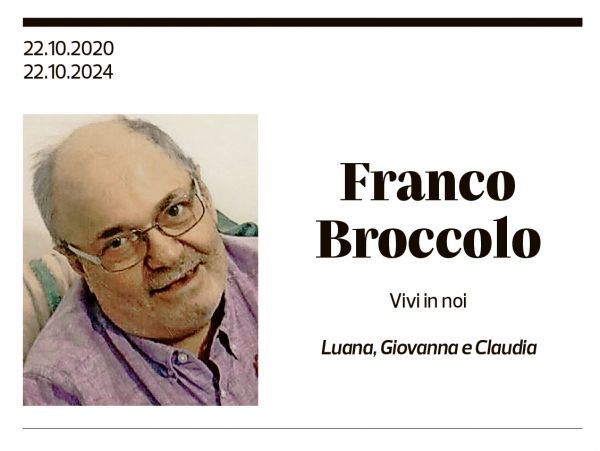 Annuncio funebre Franco Broccolo