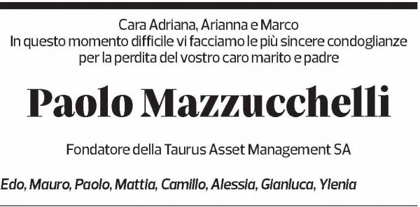 Annuncio funebre Paolo Mazzucchelli