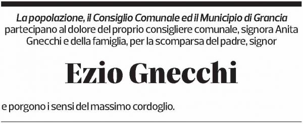 Annuncio funebre Ezio Gnecchi
