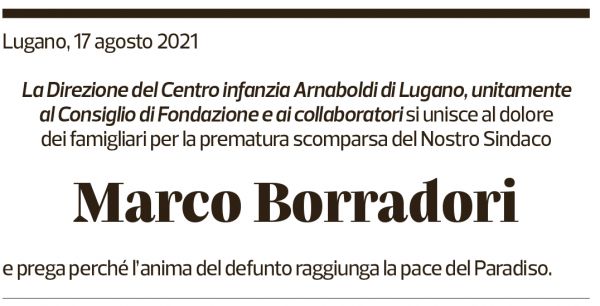 Annuncio funebre Marco Borradori