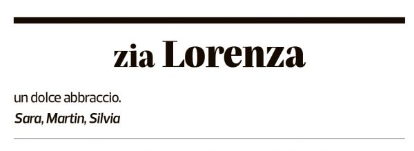 Annuncio funebre Lorenza Doninelli-caverzasio