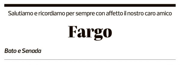 Annuncio funebre Fargo Lemo