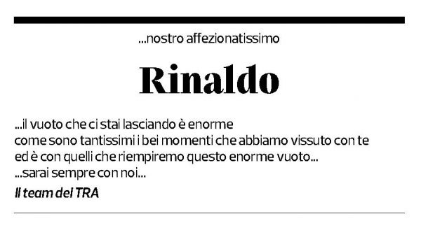 Annuncio funebre Rinaldo 