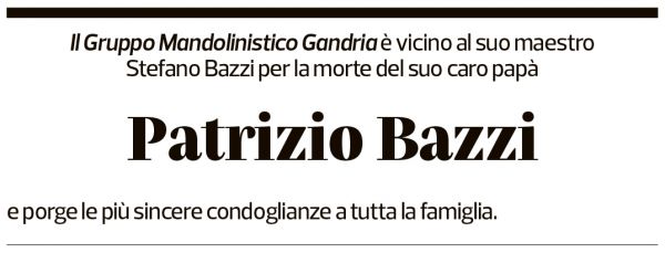 Annuncio funebre Patrizio Bazzi