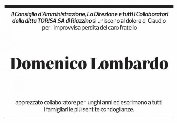 Annuncio funebre Domenico Lombardo