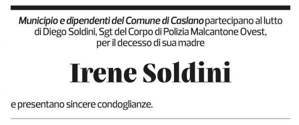 Annuncio funebre Irene Soldini