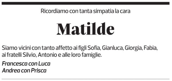 Annuncio funebre Matilde Bonetti Soldati