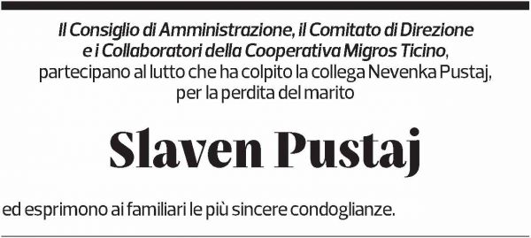 Annuncio funebre Slaven Pustaj