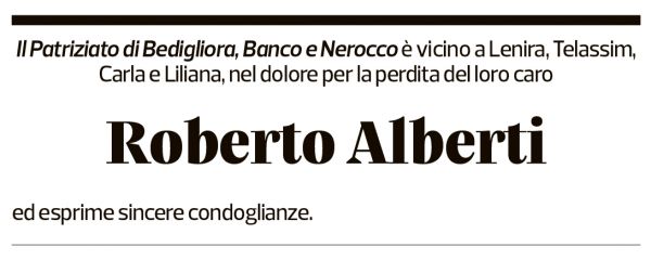 Annuncio funebre Roberto Alberti