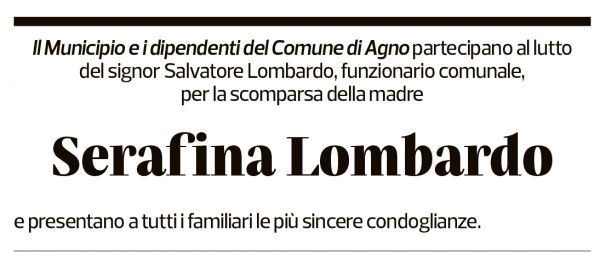 Annuncio funebre Serafina Lombardo