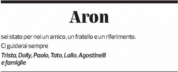 Annuncio funebre Aron Goldhirsch