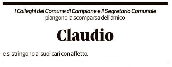 Annuncio funebre Claudio Belotti