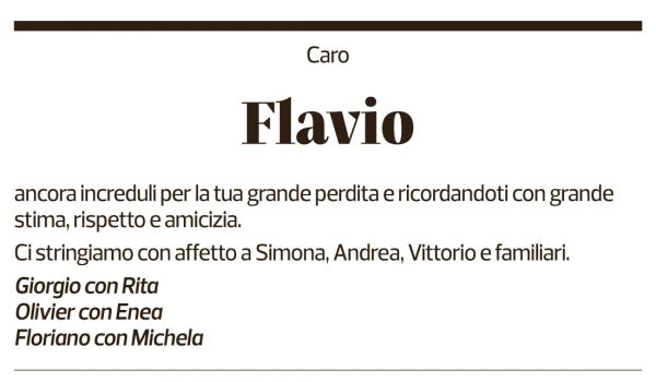 Annuncio funebre Flavio 