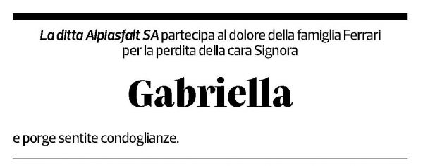 Annuncio funebre Gabriella Clelia Antonia Ferrari
