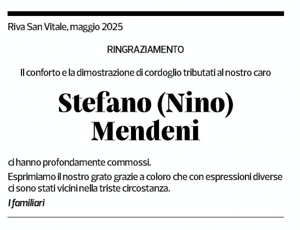 Annuncio funebre Stefano Mendeni