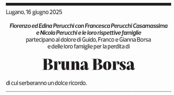 Annuncio funebre Bruna Borsa
