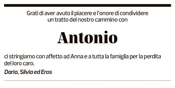 Annuncio funebre Antonio Florini
