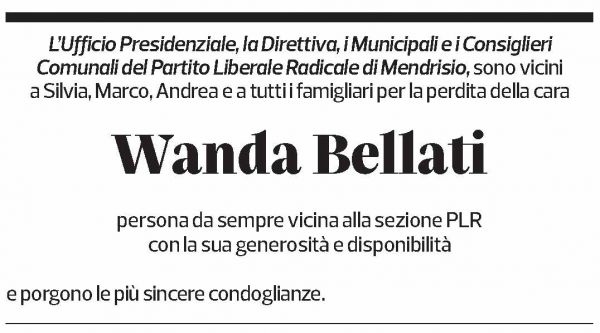 Annuncio funebre Wanda Bellati