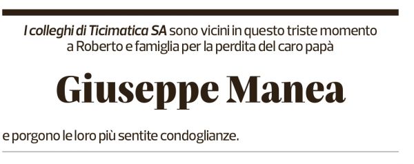 Annuncio funebre Giuseppe Manea