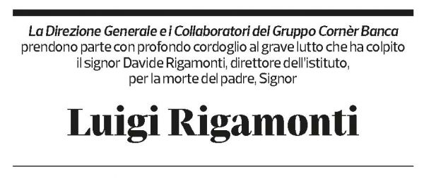 Annuncio funebre Luigi Rigamonti