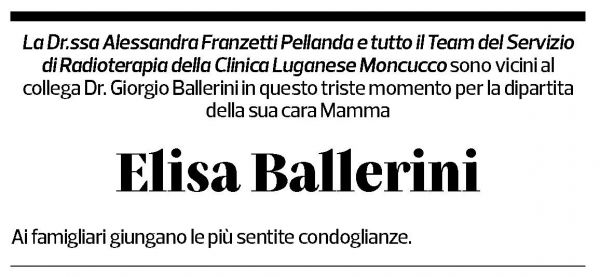 Annuncio funebre Elisa Ballerini